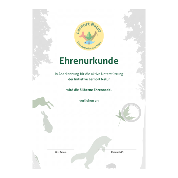 Lernort Natur-Urkunde Silber Anerkennung